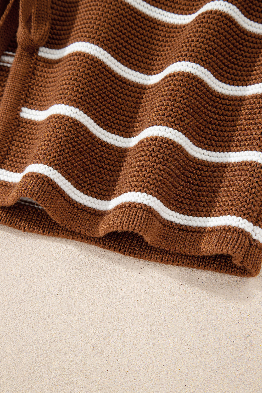 Chestnut Striped Tie Front Cardigan