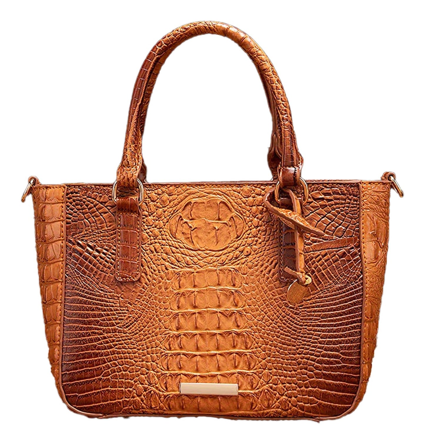 Crocodile Pattern Satchel Handbag Pink