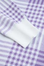 Lilac Plaid Sweater For Trendy Fashion