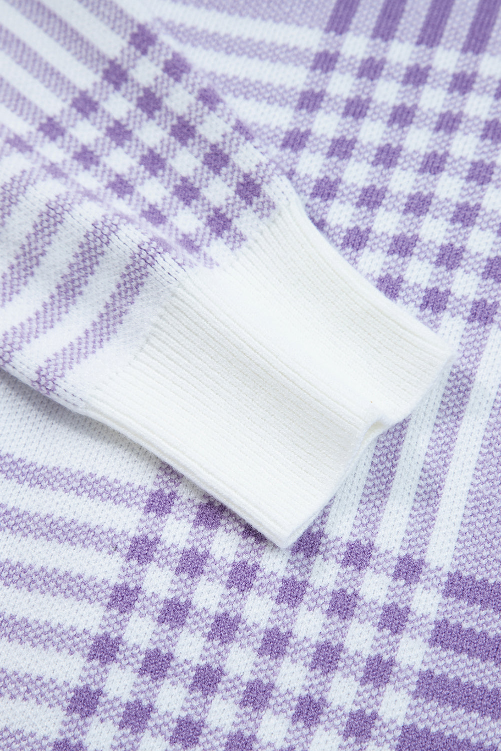 Lilac Plaid Sweater For Trendy Fashion