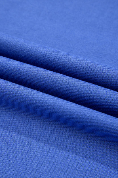 Red Varsity Sweatshirt Dress Cozy Pocketed Mini