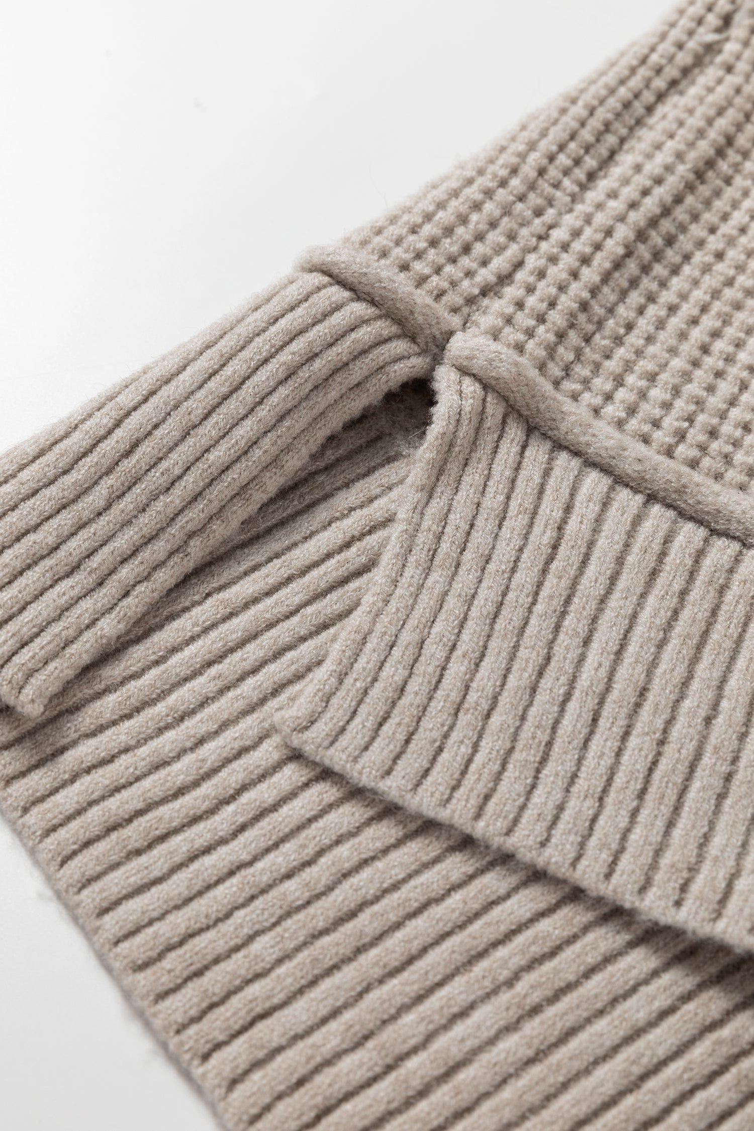 Gray Waffle Knit Sweater For Stylish Comfort