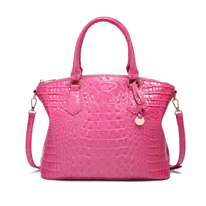 Crocodile Embossed Womens Handbag Chic Satchel