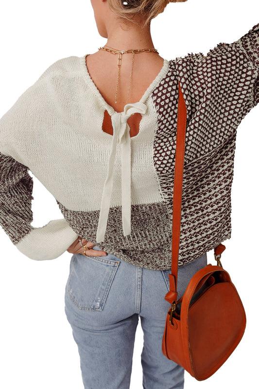 Dark Khaki Color Block Sweater