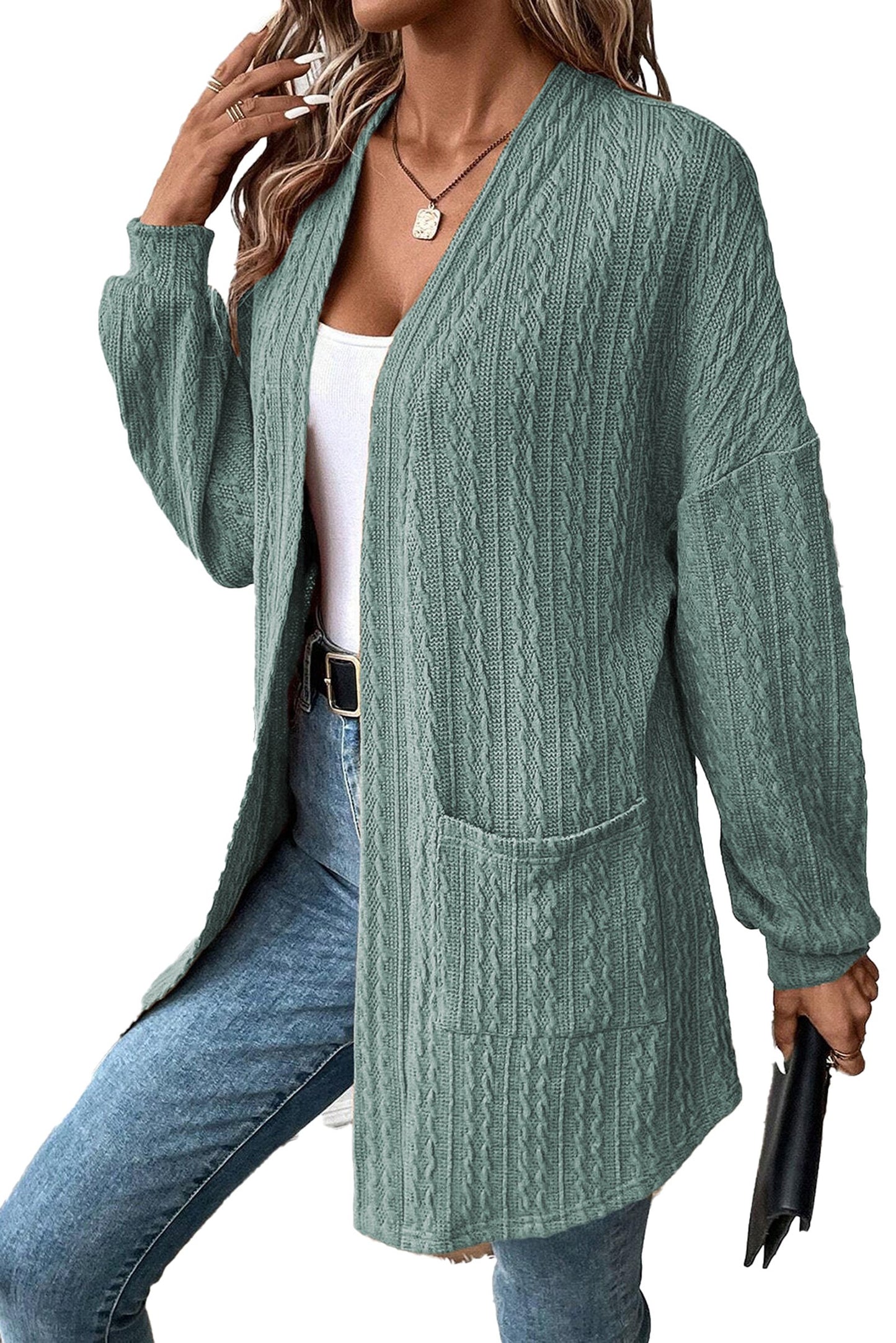 Chestnut Knit Cardigan With Pockets