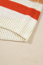 Pink Striped Colorblock Sweater