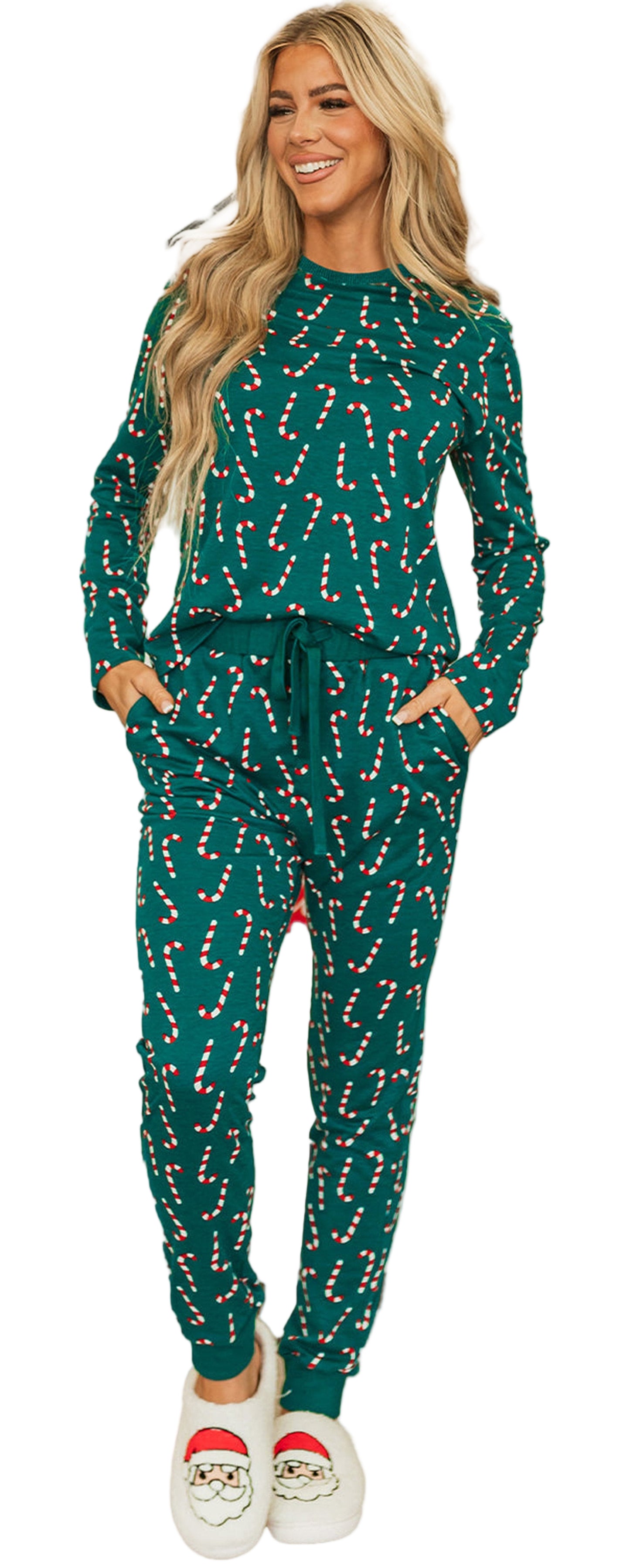 Green Christmas Lounge Set With Candy Canes