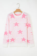 Pink Star Oversized Sweater For Cozy Style