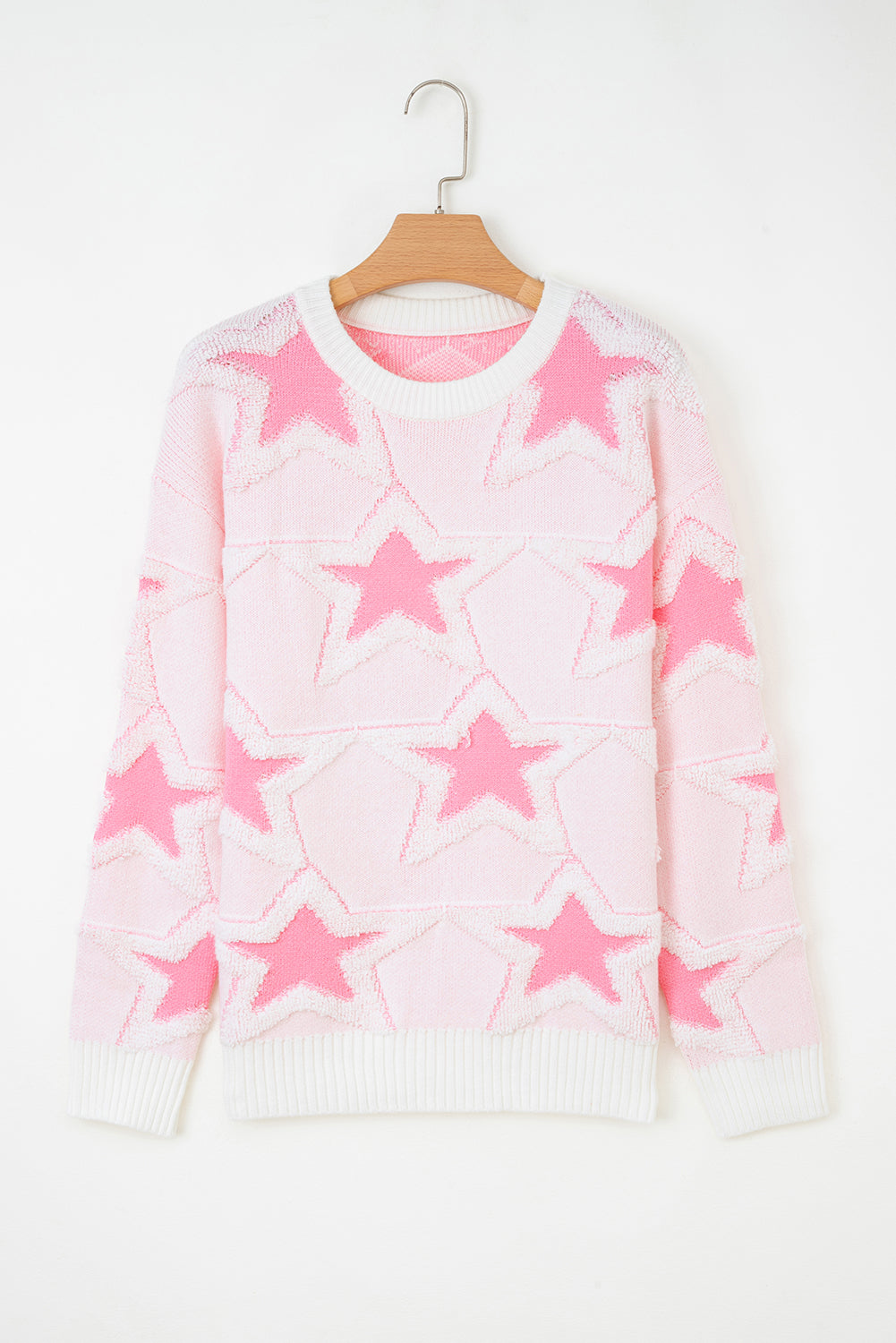 Pink Star Oversized Sweater For Cozy Style