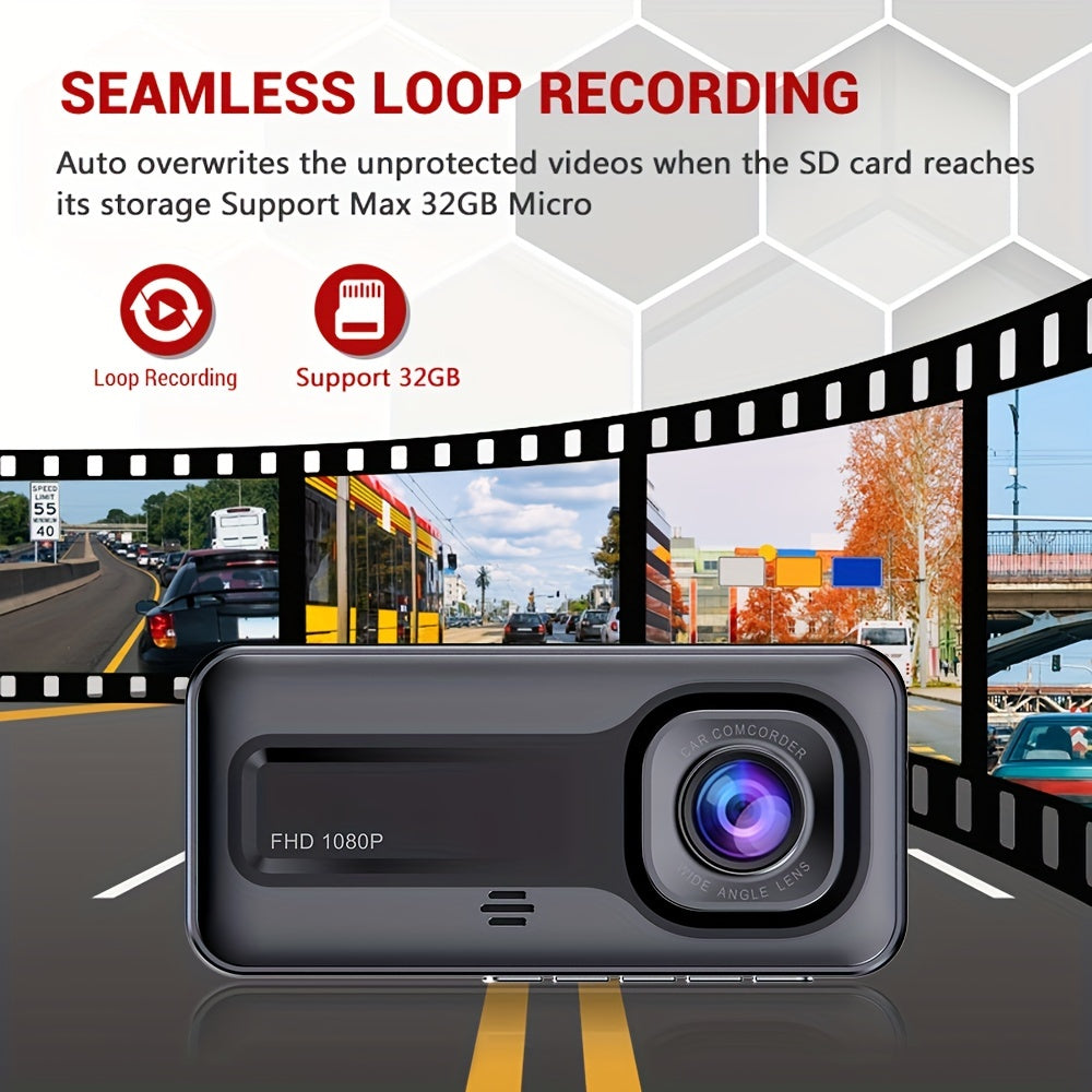 Dual Lens Dash Cam For Car Full Hd 1080p