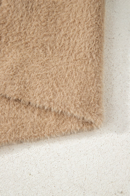 Dear-Lover Smoke Gray Fuzzy Cardigan For Cozy Style