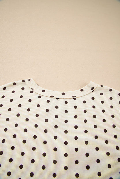 White Polka Dot Lounge Set For Comfort