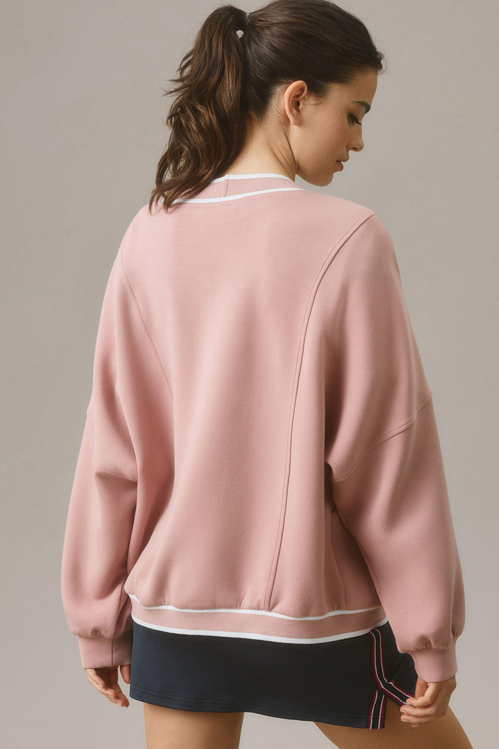 Pink Stripe Knit Cardigan For Stylish Layers