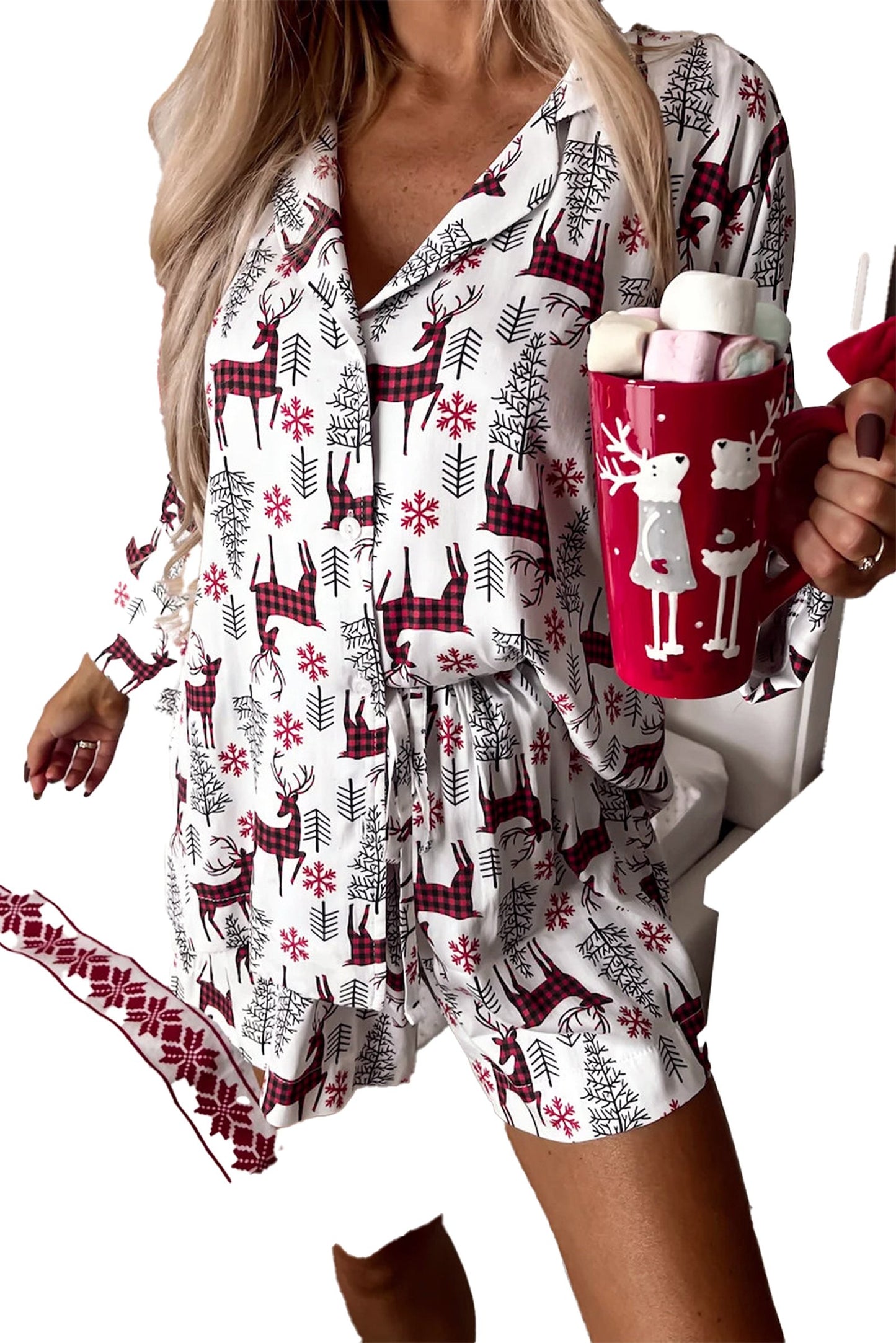 White Christmas Deer Lounge Set For Comfort