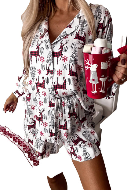 White Christmas Deer Lounge Set For Comfort