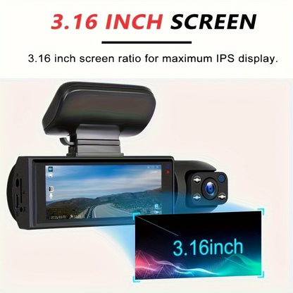 Dual Camera Dash Cam For Cars With 64gb Card