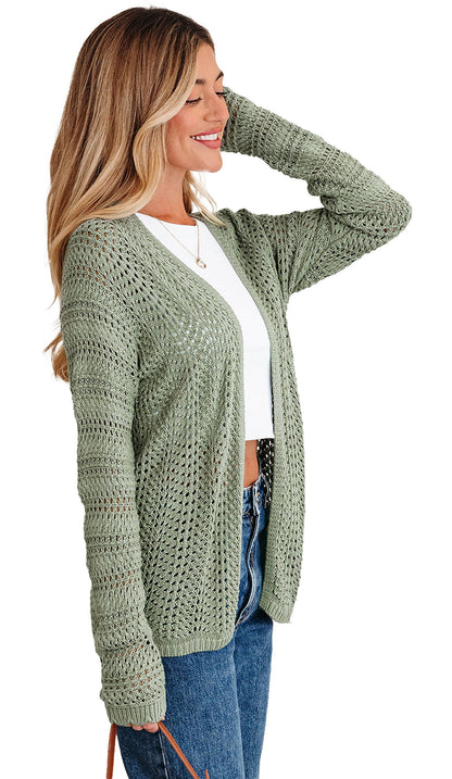 Green Scalloped Edge Cardigan