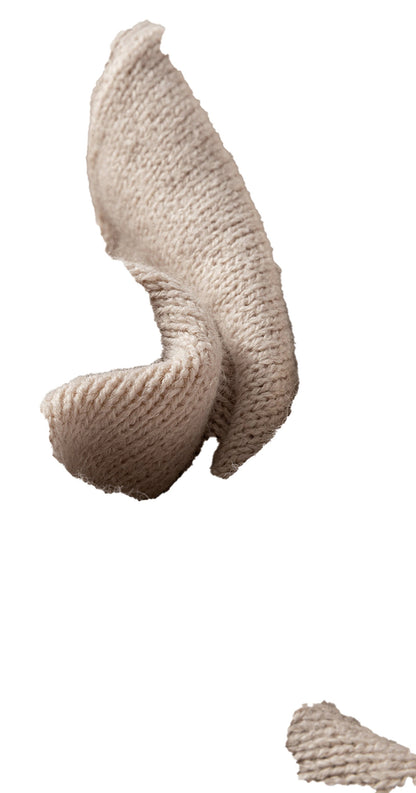 Beige Open Front Knitted Cardigan