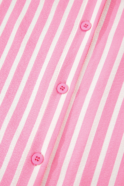 Pink Striped Sleepwear Set For Comfort
