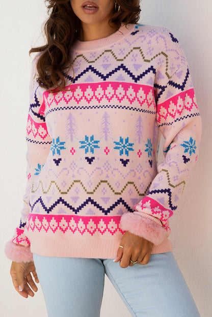 Multicolour Ethnic Christmas Sweater