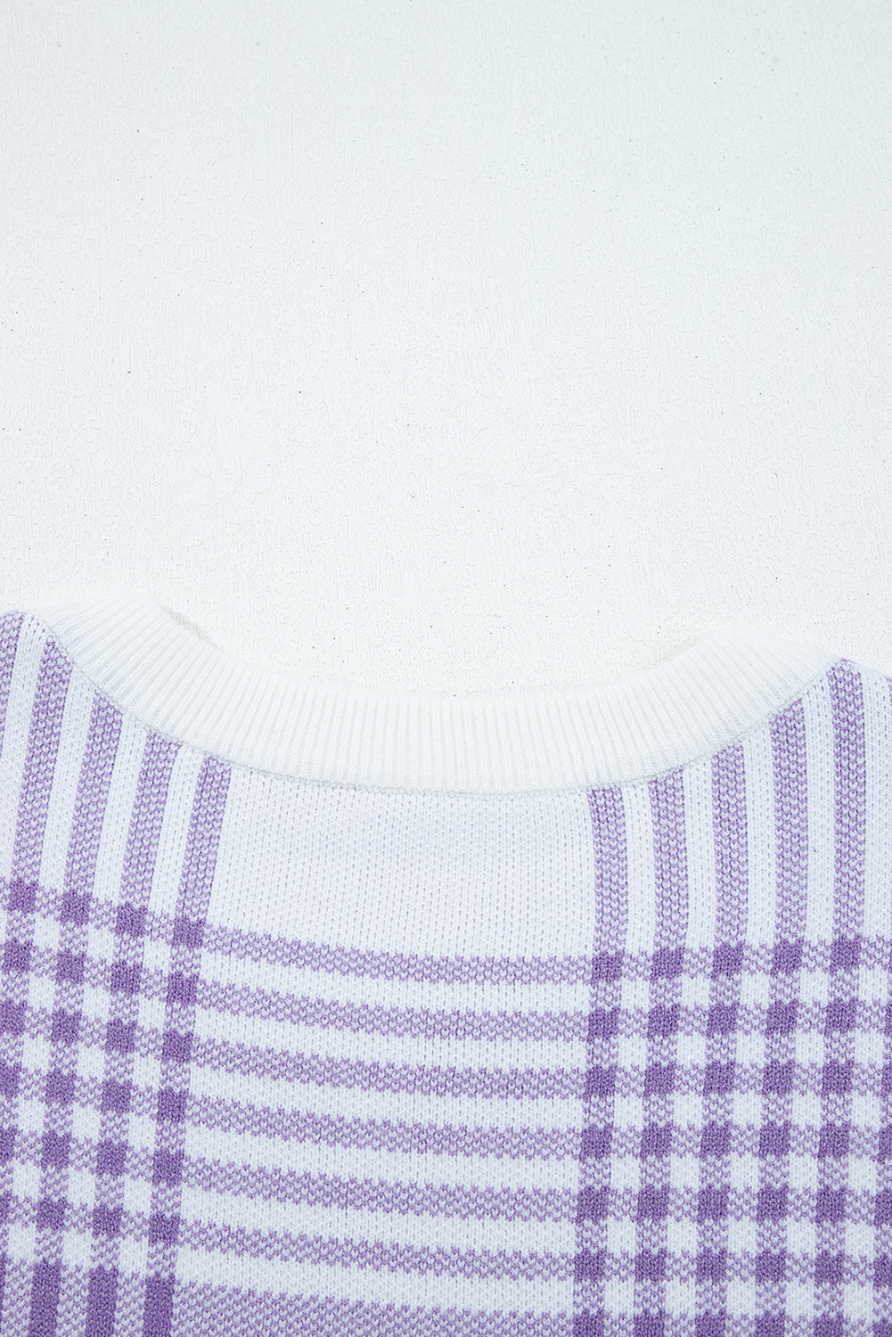Lilac Plaid Sweater For Trendy Fashion