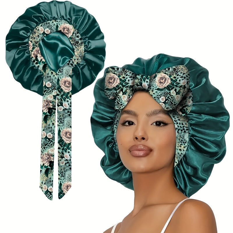 Bohemian Satin Bonnet With Stylish Bow