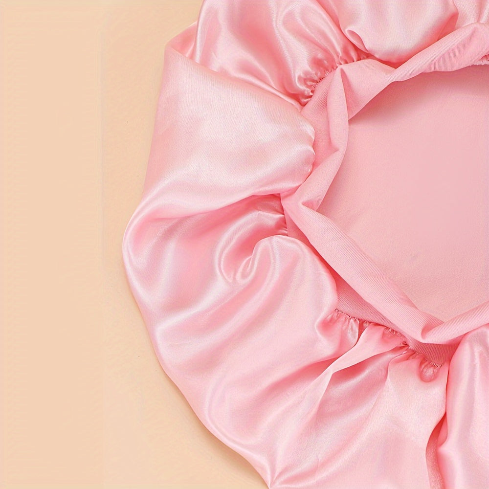 Unscented Silk Satin Sleep Cap Pink