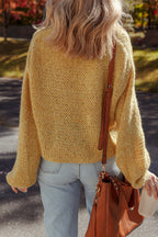 Light Beige Lantern Sleeve Cardigan