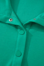 Beau Blue Solid Color Snap Button Polo Collar Short Sleeve Scallop Hem Mini Dress