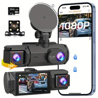 3 Channel Dash Cam With Night Vision