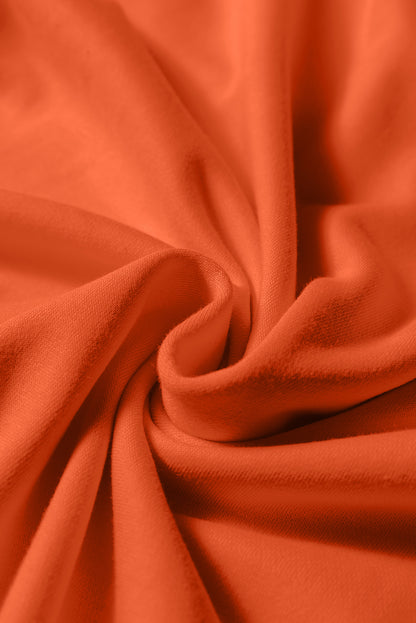 Red Varsity Sweatshirt Dress Cozy Pocketed Mini