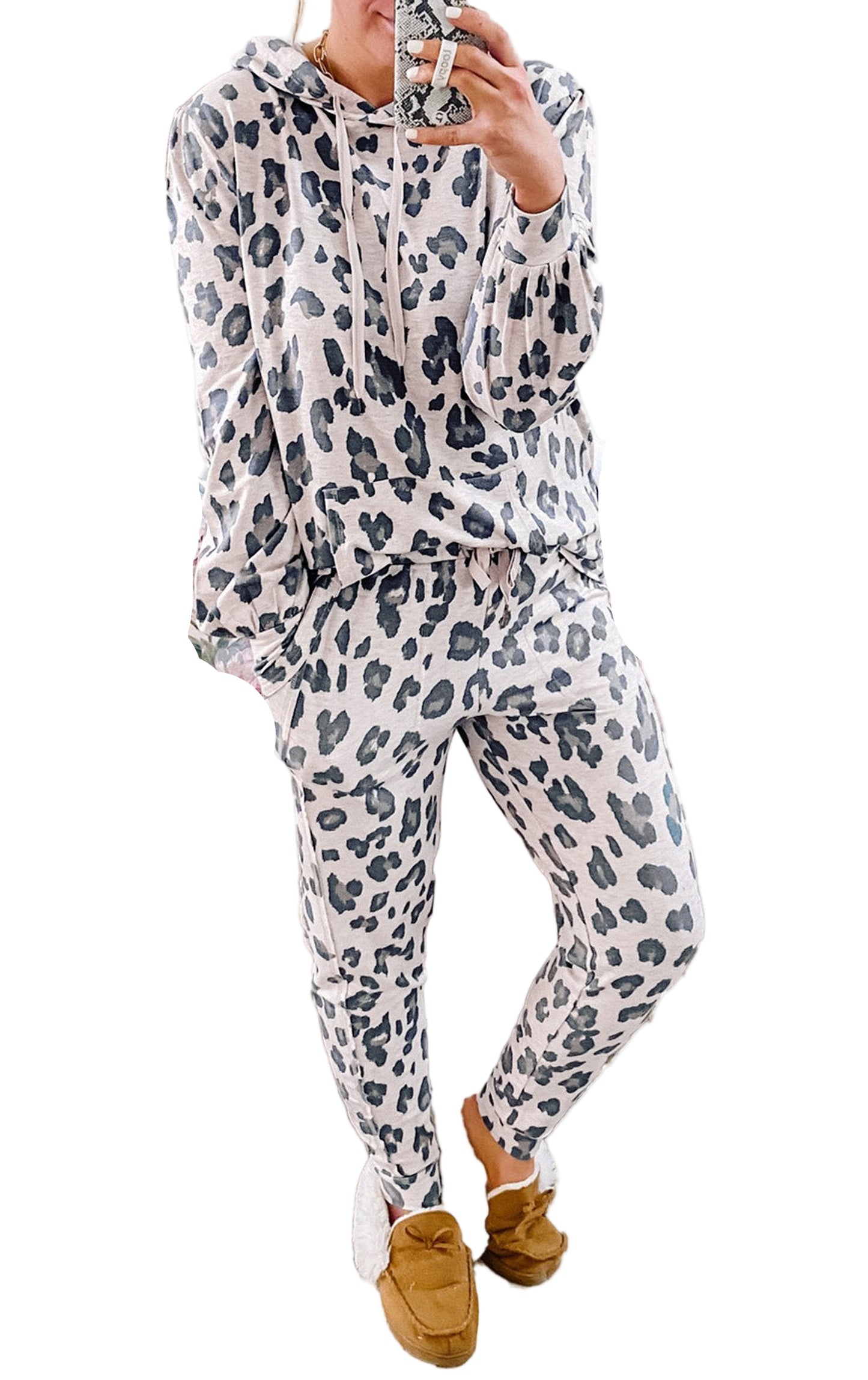 Leopard Print Lounge Set For Cozy Comfort