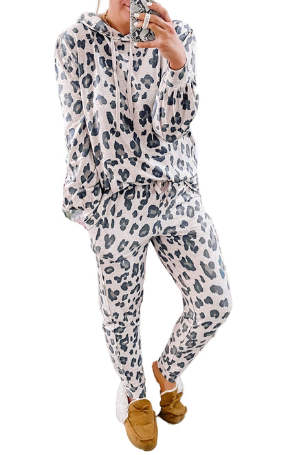 Leopard Print Lounge Set For Cozy Comfort