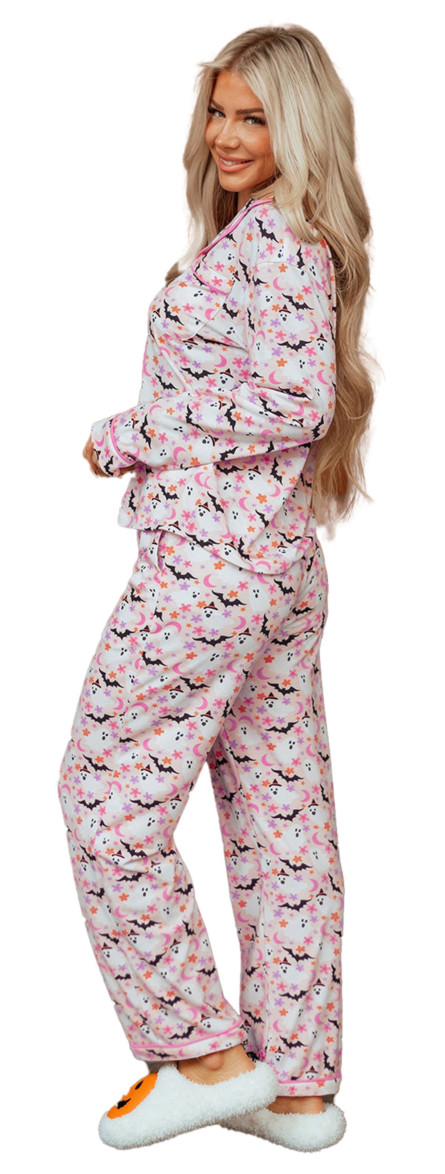 Pink Halloween Pajama Set For Cozy Nights