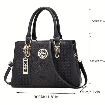 Chic Top Handle Satchel Bag - Stylish PU Handbag, Tote & Shoulder