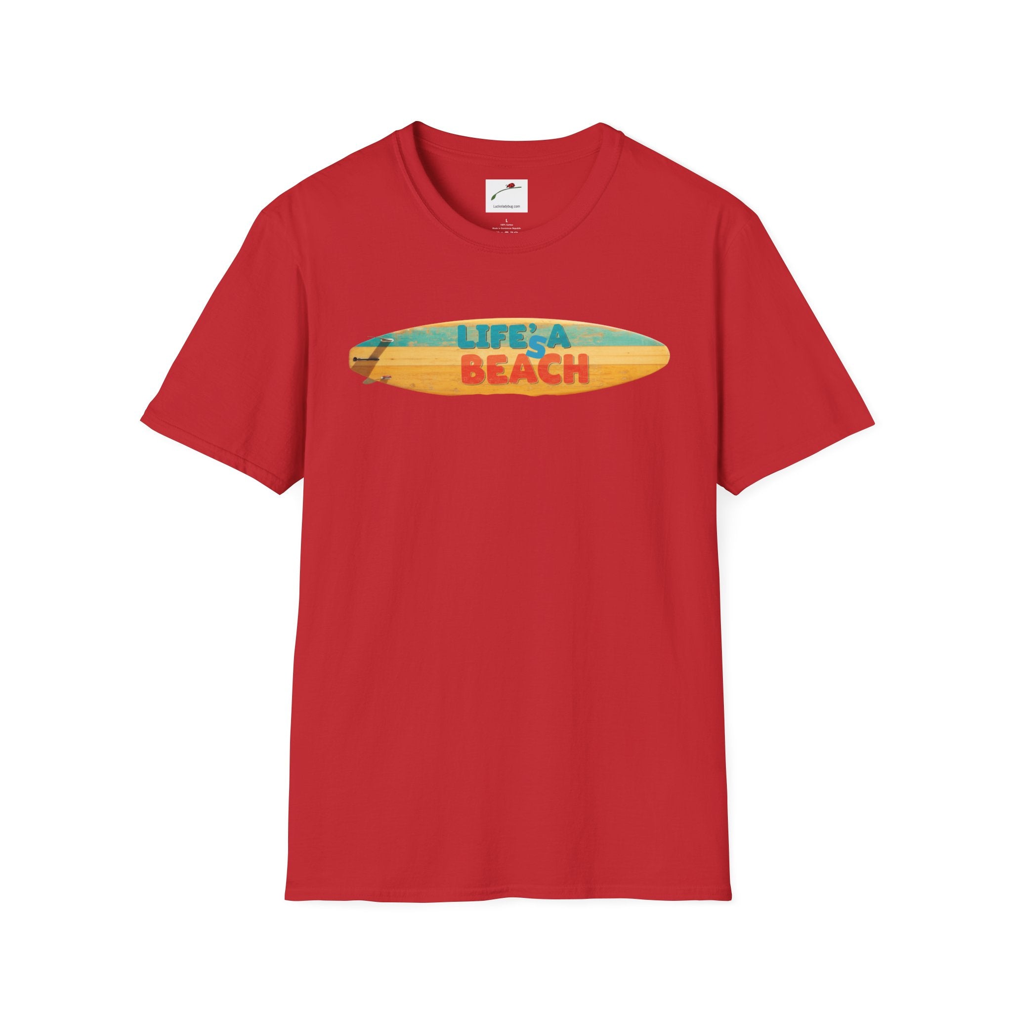 Lifes A Beach Text Stylish Summer Apparel Softstyle T-Shirt