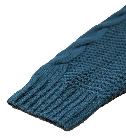 Peacock Blue Cable Knit Cardigan