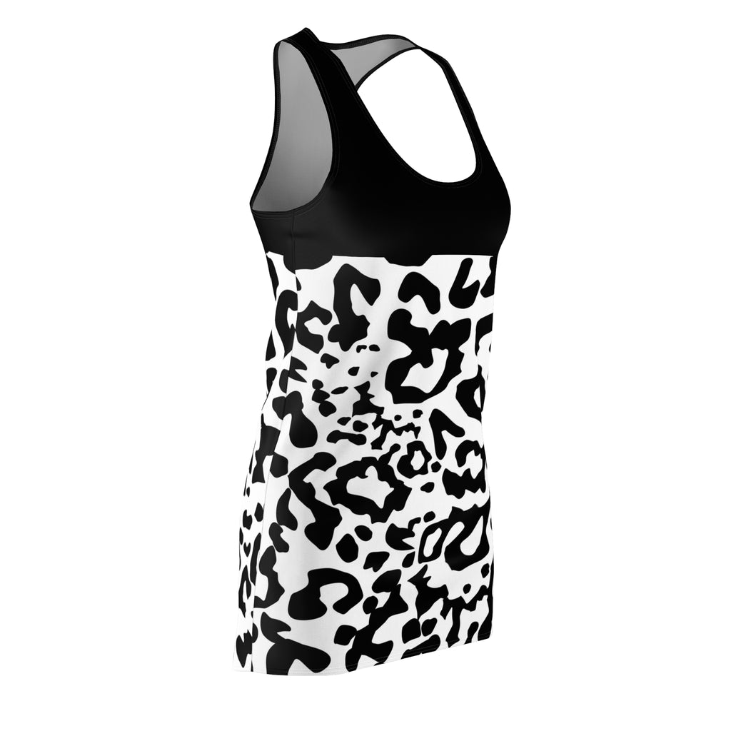 Black White Summer Dress Womens Racer Back