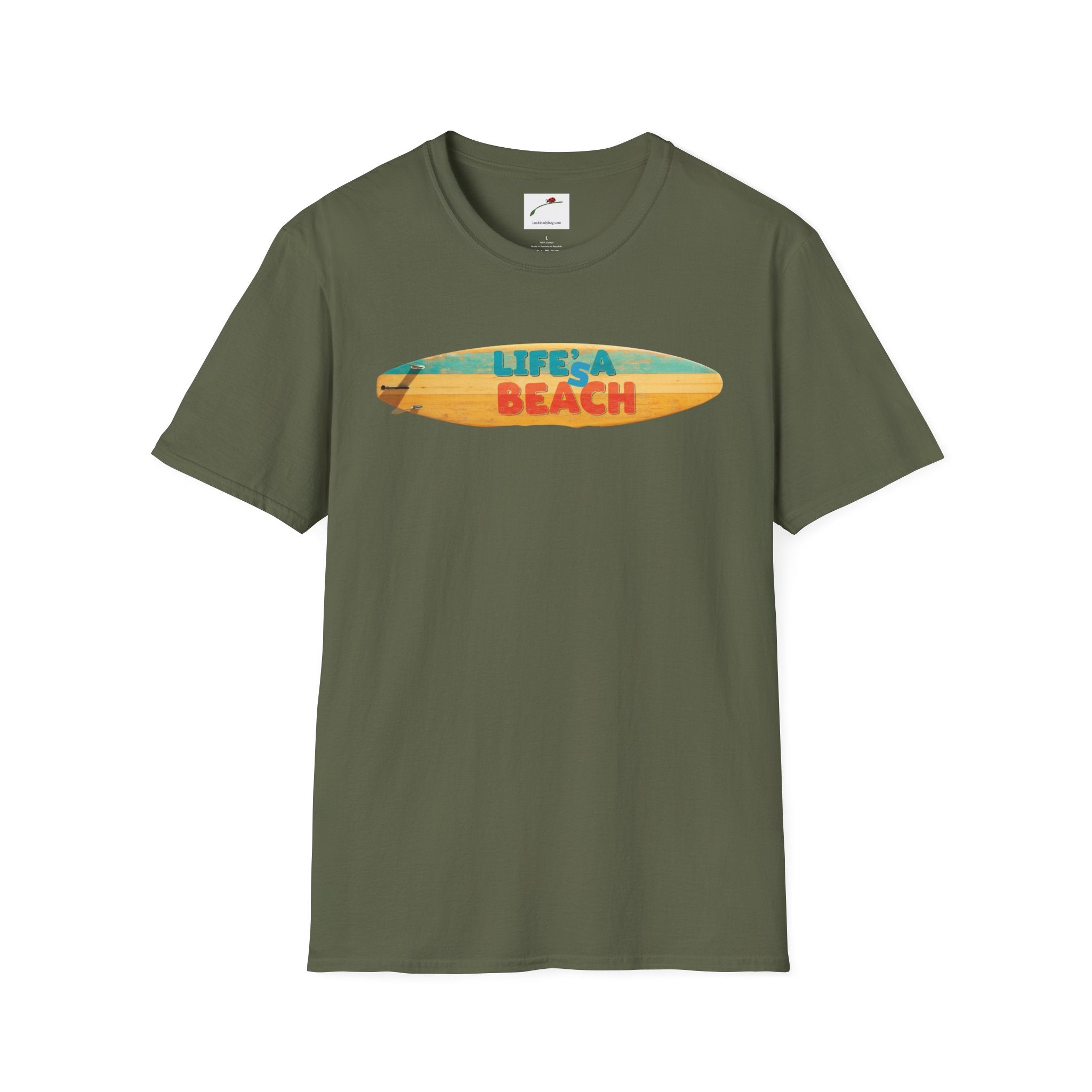 Lifes A Beach Text Stylish Summer Apparel Softstyle T-Shirt