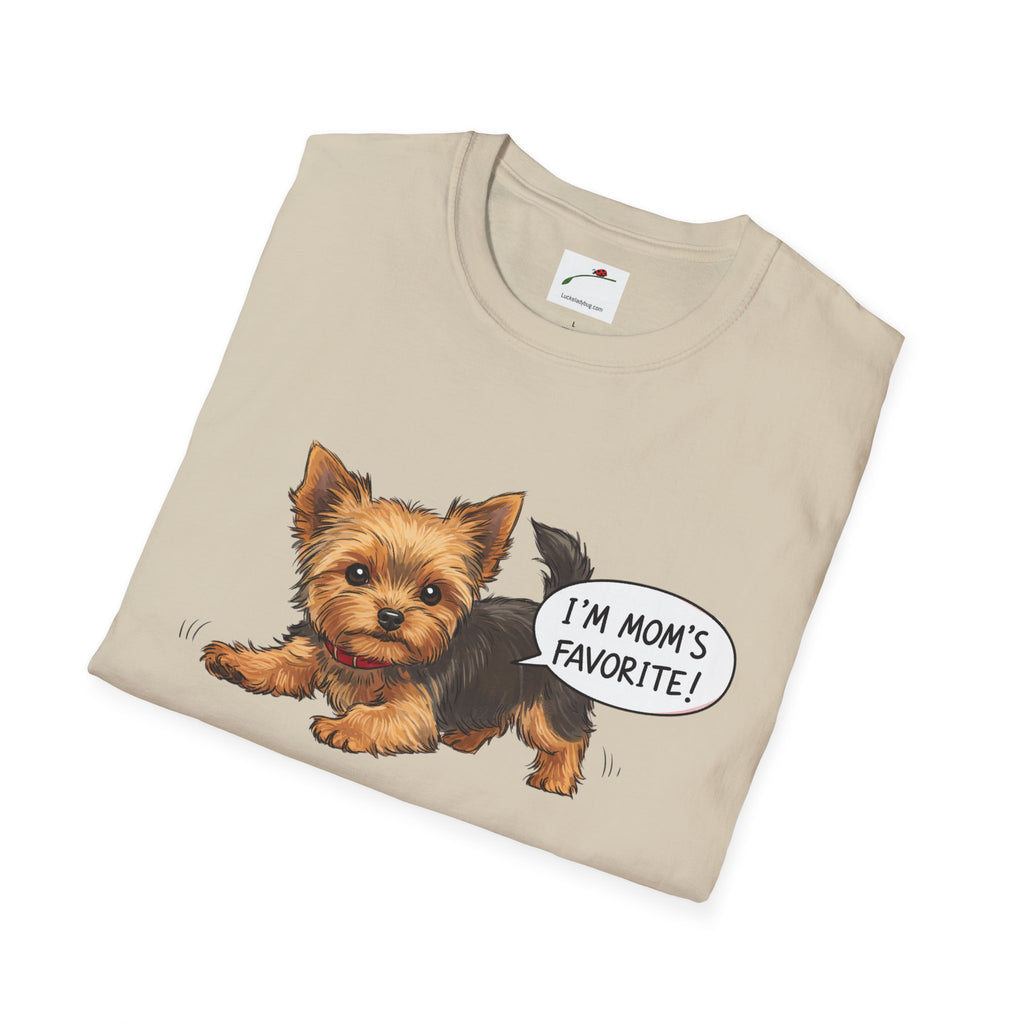 Camiseta LuckeLadybug para mujer con la imagen de una linda mamá yorkshire terrier