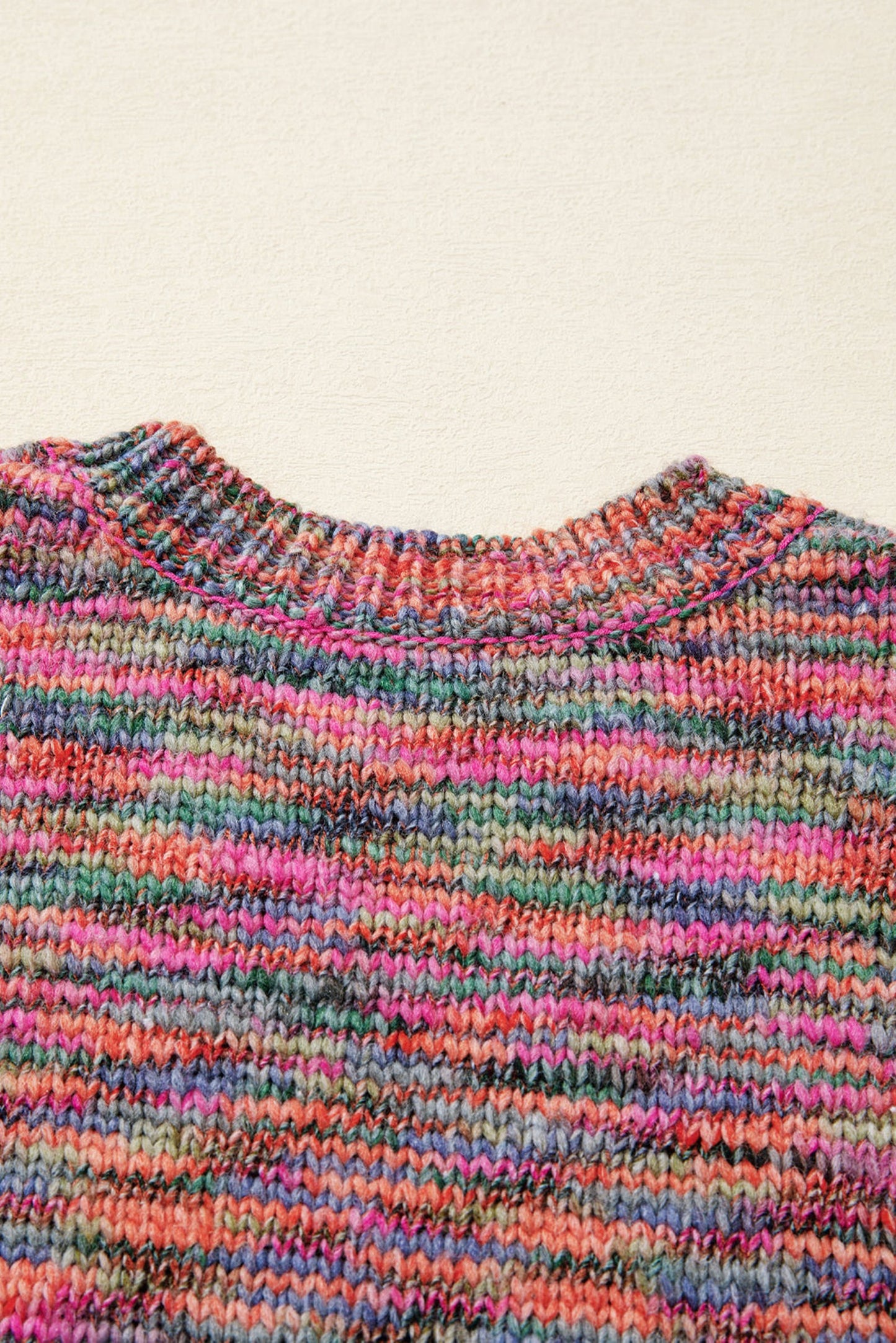 Purple Space Dye Sweater For Trendy Looks