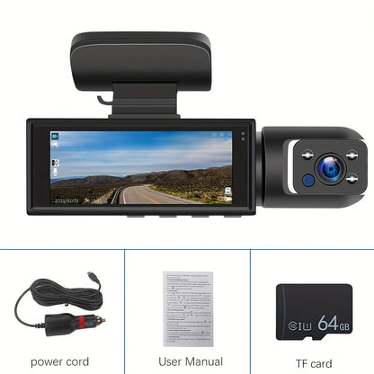 Dual Dash Cam With Night Vision 1080p