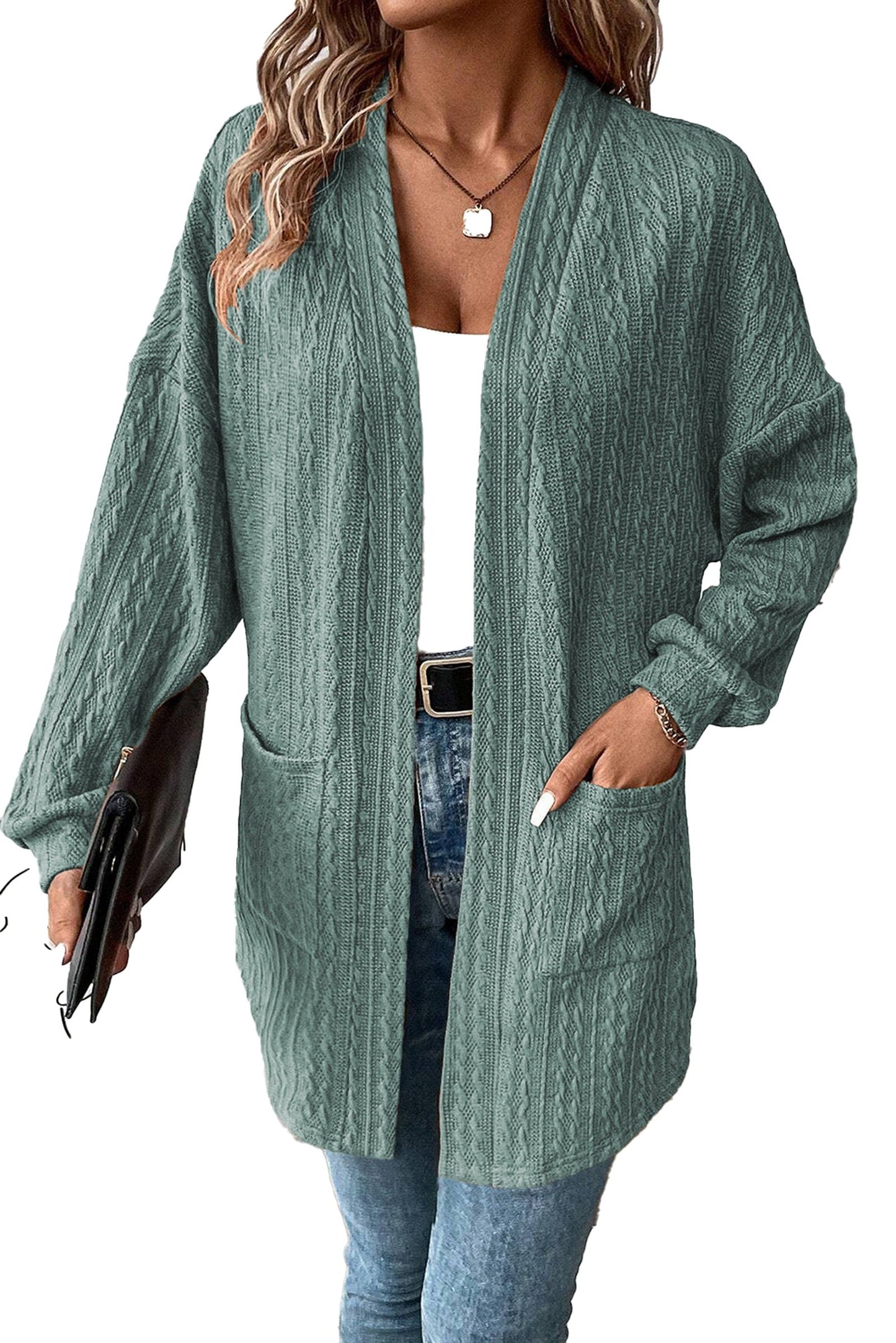 Chestnut Knit Cardigan With Pockets