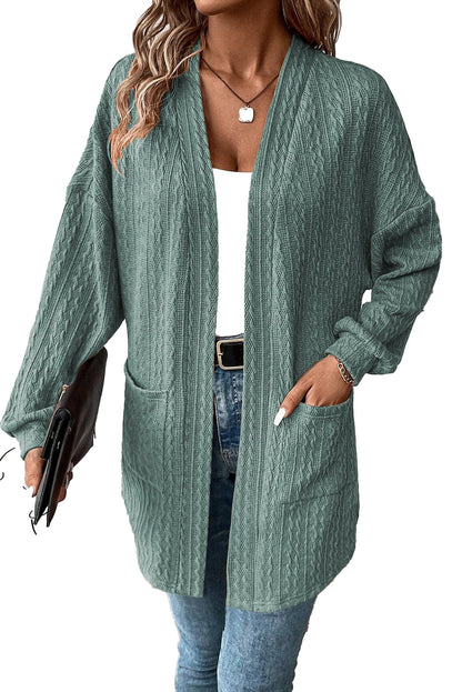 Chestnut Knit Cardigan With Pockets