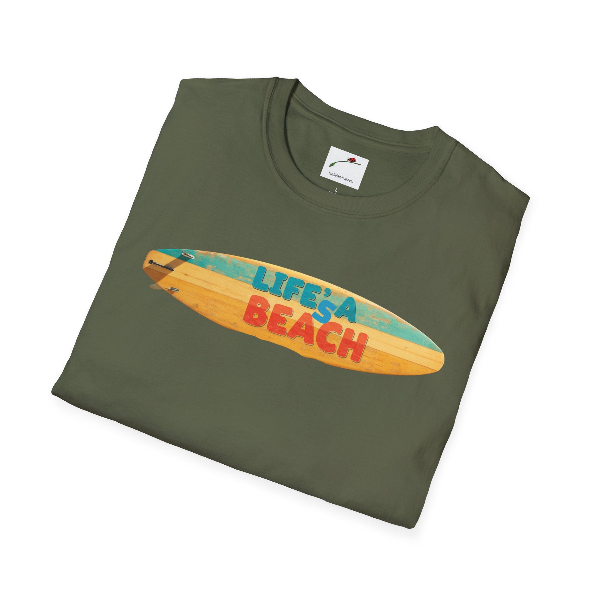 Lifes A Beach Text Stylish Summer Apparel Softstyle T-Shirt