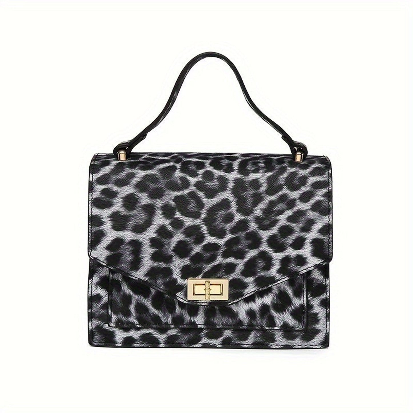 Leopard Print Vintage Clutch Handbag On Table