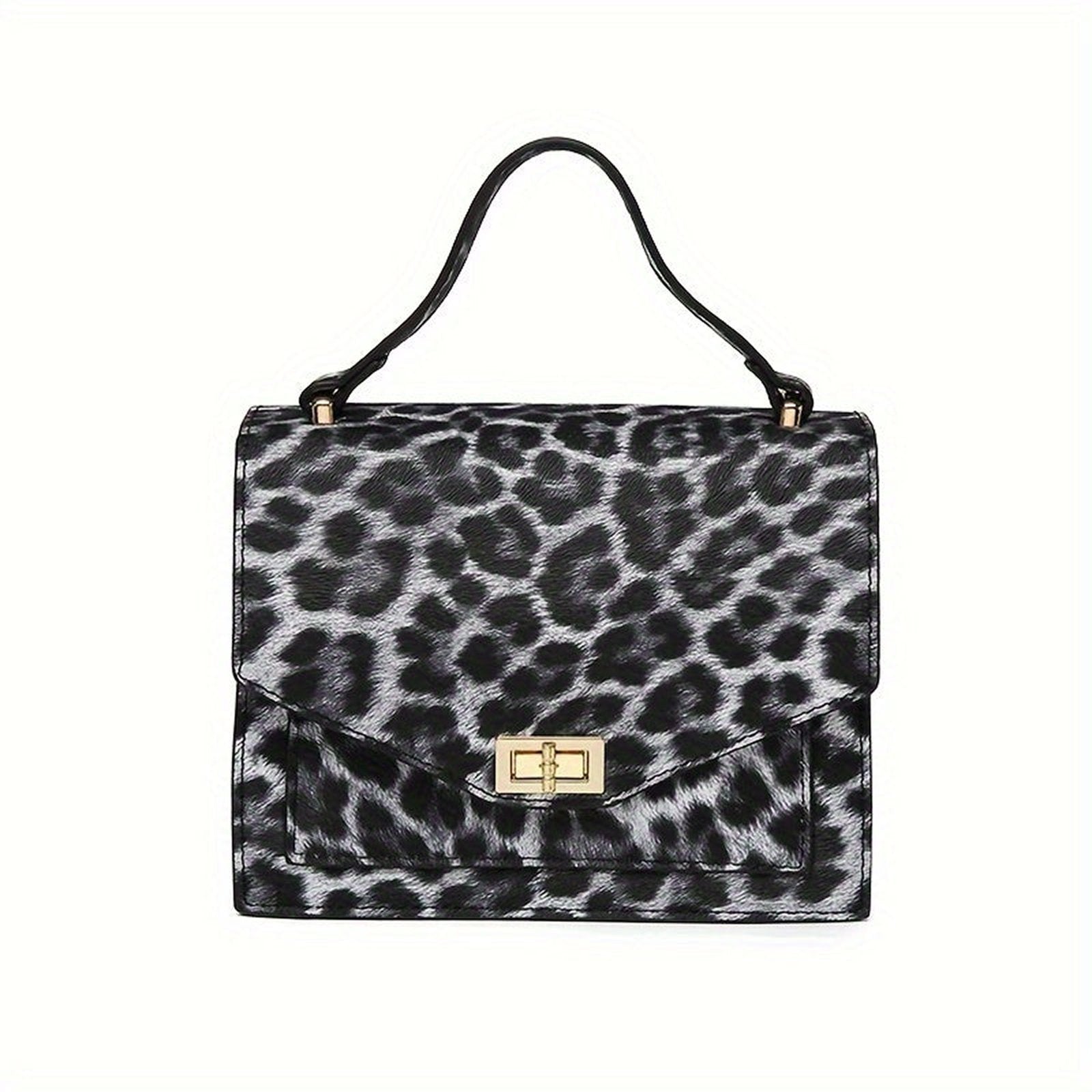 Leopard Print Vintage Clutch Handbag On Table