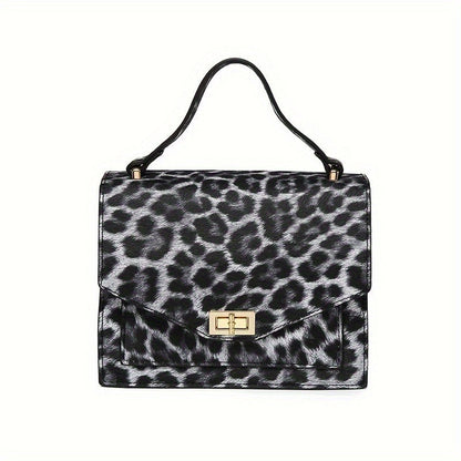Leopard Print Vintage Clutch Handbag On Table
