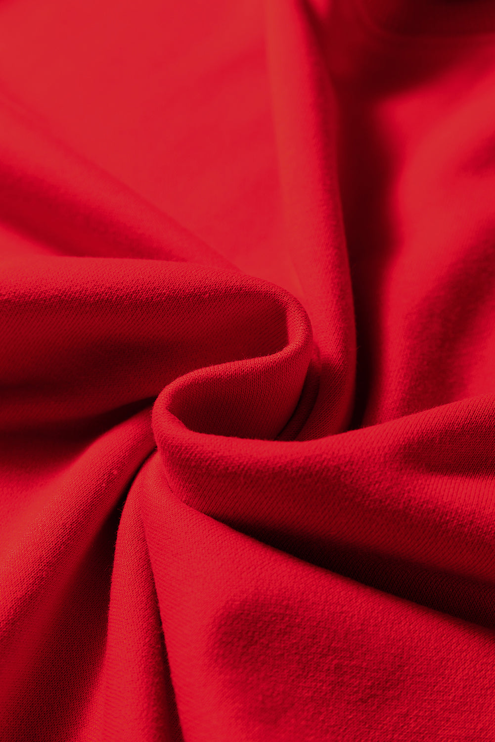 Red Varsity Sweatshirt Dress Cozy Pocketed Mini