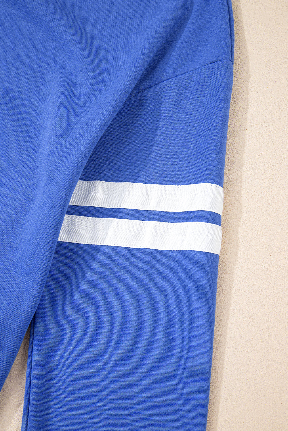 Red Varsity Sweatshirt Dress Cozy Pocketed Mini